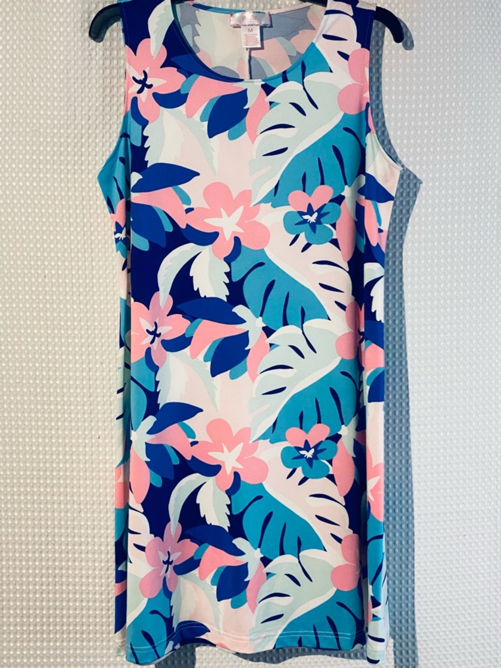 Stella Parker Tropical Print Shift Dress M Sleeveless Summer Dress